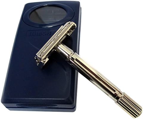Light Yellow Twist To Open Classical Double Edge Safety Razor With Razor Blades