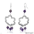 DV ITALY Attractive Earrings With 22.00ctw Genuine Amethysts in 925 Sterling silver. Total item weight 14.3g Length 93.0mm