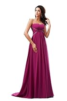 Hot Sale Winey Bridal Purple Long Simple Chiffon Sweatheart Prom Dresses (2)