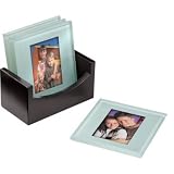 Cherished Accents Glass Photo Picture Frame Coaster Set