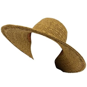 Upf 50+ Sun Beach Hat Light Woven Floppy Ribbon Brown