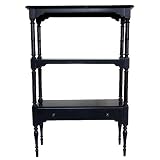 Antique Black Prescott Etagere Buffet and Hutch Server