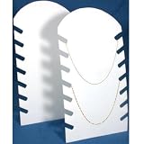 2 White Necklace Pendant Chain Jewelry Plastic Easel Displays