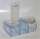 3-to-go Pill Box Organizer Color Transparent Blue- Made in the USA