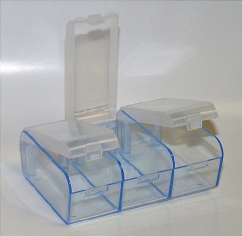 3-to-go Pill Box Organizer Color Transparent Blue- Made in the USA