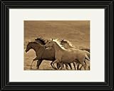 Set of 2 Black Framed New Home Decor Art Prints Horses Southwestern Posters