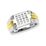 14K Two Tone Gold 1/4 ct. Diamond Men's Ring