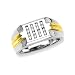 Gold Plated Sterling Silver 1/4 ct. Cubic Zirconia Men's Ring