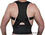 NEW BACK SUPPORT BRACE POSTURE CORRECTION ADJUSTABLE NEOPRENE LUMBAR BELT MEDIUM (BLACK)