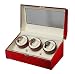 Diplomat Cherry Wood Six Watch Winder with Off-White Leather Interior #31-416