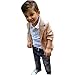 FEITONG 3pcs Kids Baby Boy's Gentleman Coat+Shirt+Jeans Pants Trousers Set (4T / 4Years)