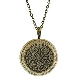 1.75 Stunning Round Shape Flower Engraved Locket Pendant and 28 Inch Chain
