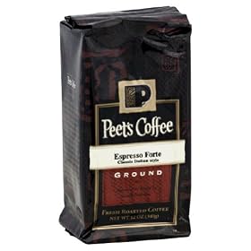 Peets Coffee, Coffee Ground Espresso Fort, 12-Ounce (6 Pack)