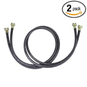 Whirlpool 8212656RP 10-Feet Black Rubber Washer Inlet Hose, 2 Pack