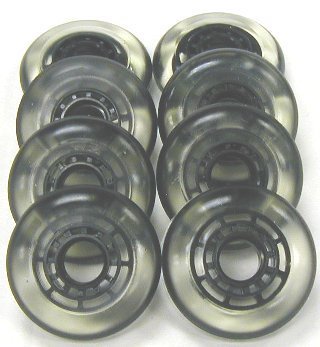 Clear Black 76mm 80A Inline Skate Wheels