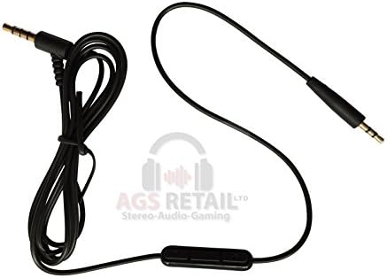 1.5m Gold Plated Replacement Audio Cable/Cord for BOSE OE2/OE2i/QuietComfort 25/QC25 (On-Ear) HEADPHONES IN-LINE REMOTE &amp; MICROPHONE Compatible with iPhone