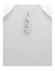 Heart CZ Pendant Necklace In 92.5 Sterling Silver