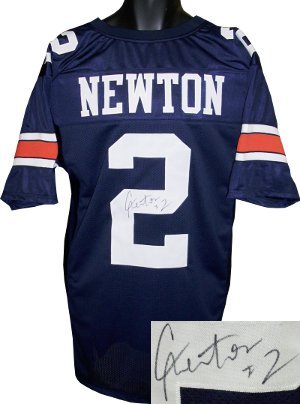 Cam Newton Auburn Tigers NCAA Hand Signed Authentic Style Navy Jersey