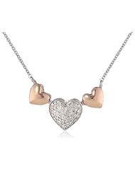 18k Rose Gold Plated Sterling Silver Diamond Heart Pendant Necklace (1/10cttw, I-J Color, I2-I3 Clarity), 18"