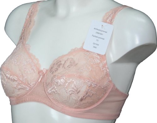 Lace Unpadded Underwired Bra Peach