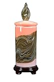 Cylinder Cremation Urn. Hand Blown Glass Urn-Salmon
