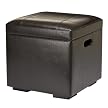 Faux Leather Storage Ottoman