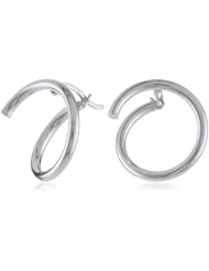 Sterling Silver Swirl Hoop Earrings (0.7" Diameter)