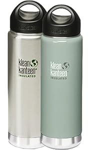 Klean Kanteen Wide Mouth Insulated Water Bottle with Loop Cap