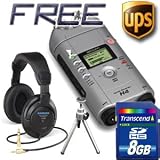 Zoom H4 Handy Recorder + Samson CH700 Headphones + Transcend 8GB SD + Portable Mini Tripod