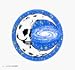 Small Crescent Moon on Blue by Jerry Jaspar - Small Sticker / Decal