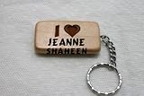 I Love Jeanne Shaheen Wooden Keychain