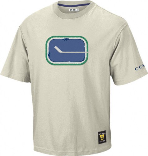 Buy Vancouver Canucks -Putty- Vintage Logo Soda Rubber Shirt