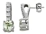 2.25 cttw 14K White Gold Plated 925 Sterling Silver Genuine Green Amethyst Earrings - Gold Plated Silver