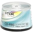 CD-r Bulk 80 Min 52X White Inkjet Hub Spindle
