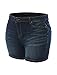 LE3NO Womens Plus Size Fitted High Rise Push Up Denim Jean Shorts
