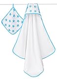 aden + anais Classic Hooded Towel & Washcloth Set - Fluro Blue by aden + anais [並行輸入品]