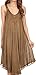 Sakkas Calais Mid Length Sleeveless Tank Top Detailed Embroidery Caftan Dress