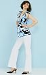 Stripe Jacquard Belted D-Ring Flare Pant