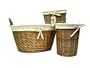 Decorative Living, Lined Oak Willow Laundry Baskets, Set of 3