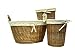 Decorative Living, Lined Oak Willow Laundry Baskets, Set of 3