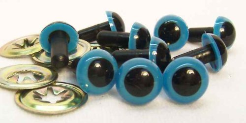 Sassy Bears 7.5mm Blue Safety Eyes for Bear, Doll, Puppet, Plush Animal and Craft - 10 Pairs
