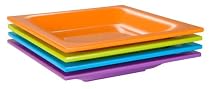 Zak Designs Assorted Brights 4-Piece Appetizer Plate Set