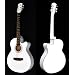 Design Akustik Gitarre "Western Style" in Wei� mit Palisander Rosenholz Griffbrett + Ersatzsaiten