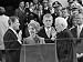 Chief Justice Warren Burger Administers the Oath of Office to Ronald Reagan, January ...