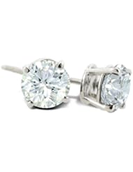 1 1/2ct Round Diamond Stud Earrings in 14k White Gold