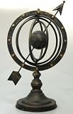 17 Antique Finish Armillary Celestial Astrolabe with Small Globe and Arrow