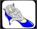 Decorated Mouse Pad with kitten, cat, heel, asleep, shoe, pet, animal, sleeping, high