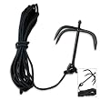 Black Ninja Folding Grappling Hook W/ 33 Foot Rope
