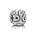 Pandora Damen-Bead Sterlingsilber 925, roter Zirkonia, 790548CZR