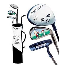 La Jolla Snoopy Golf Clubs Carry Bag Starter Set Red System Ages 4-6
